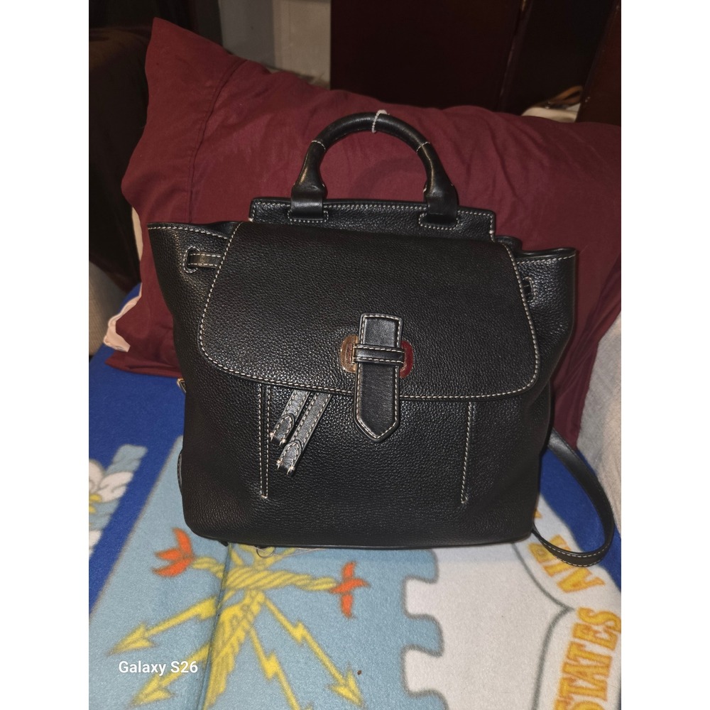 11. Michael Kors Greenwich Medium Black Pebbled Leather Backpack 30S6GRUB2L